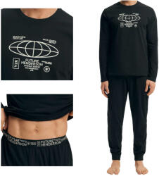 Henderson Férfi Pamut Pizsama, Loger 43469, fekete, Size 3XL (43469-99X)
