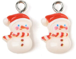  Műgyanta Karácsonyi Hóember Medál 17x10x5, 5mm