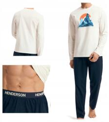 Henderson Férfi hosszú ujjú pamut pizsama Loji 43475 fehér 3XL (43475-00X)
