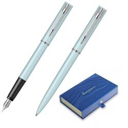 Waterman Set pix si stilou Waterman Allure albastru pastel cu accesorii cromate, in cutie dubla de cadou (PACHETPARKER10(5))