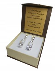 Global Silver ! 925 Ezüst Fülbevaló 925 Kristály Dedikáció K118