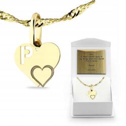 Fugart Arany Medál Lánc 585 P Betűvel, Személyre Szabott Gravírozás (FUGZELSP)