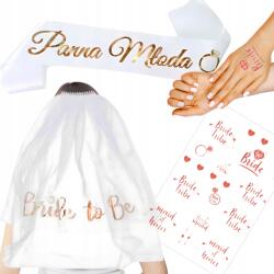 Lukoss Sál Szett Fehér Menyasszony Fátyol Bride To Be Tetoválás Lánybúcsú (WP-Z3)