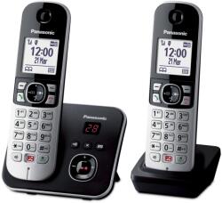 Panasonic Telefon fara fir Panasonic KX-TG6862GB Negru-Argintiu cu 2 Mobiluri si Robot Telefonic (KX-TG6862GB)