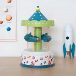  63. Körhinta Rakéta Zenedoboz Boho Fehér-zöld-kék