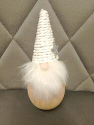  Karácsonyi Fa Manó, fa, ajándék, fehér, 14cm magas (3206942)
