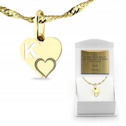 Fugart Arany Medál Lánc 585 K Betűvel, Személyre Szabott Gravírozás (FUGZELSK)