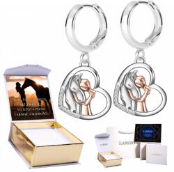 Larezo Ezüst fülbevaló Biglu Ló Lány Ló Póni 925 Nyomtatás (dlugie damskie angielskie zapiecie bigiel 158)