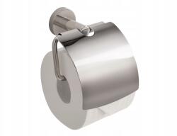  WC-papírtartó fedéllel polírozott rozsdamentes acél, modern dizájn (27340)