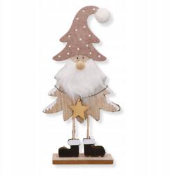 Emized Nagy karácsonyi manó állványon, hosszú krémszínű sapkával 13x5x24, 5 cm