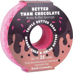 BOMB Cosmetics Sapun exfoliant cu burete Better Than Chocolate Donut Body Buffer, Bomb Cosmetics (PBETCHO04)