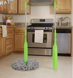 Razo Mop Razo 2 in 1 cu stoarcere rapida, rasucire automata, cap din microfibra (RZ-105)