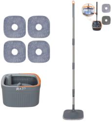 Razo Set mop profesional rotativ Razo cu găleată dublă și sistem centrifug - separare apă curată/murdară, 4 rezerve microfibră incluse (RZ-126)
