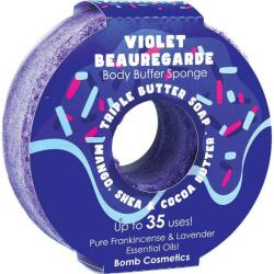BOMB Cosmetics Sapun exfoliant cu burete Violet Beauregarde Donut Body Buffer, Bomb Cosmetics