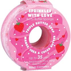 BOMB Cosmetics Sapun exfoliant cu burete Sprinkled with Love Donut Body Buffer, Bomb Cosmetics (PSPRLOV04)