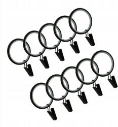 ESTAdeco Csendes Béka Kerék függönykarnishoz fi 25 mm Fekete béka karika szett 10 db (KÓŁKO CICHE z żabką 25 mm CZARNY MAT KPL10)