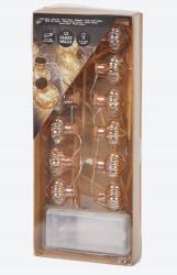 Fényfüzér üveggömbökkel, 12 db-os, elemes (432)