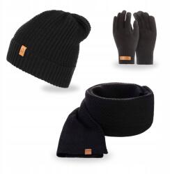 Brødrene Téli sapka Férfi Klasszikus Sál Meleg Kesztyű Szett Fekete 3az1ben (Uniwersalny Zestaw Zimowy Jesienny Męski)