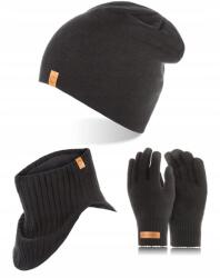 Brødrene Férfi Téli Sapka Kémény Polár Kesztyű (103141-BLACK)