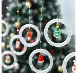  Karácsonyi Led Függöny Ablak Girland Hideg Fehér (657W)