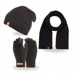 Brødrene Téli szett Férfi bélelt sapka sál kesztyű Brodrene fekete (Ciepły Zestaw Zimowy Czapka Szalik Rękawiczki)