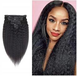  100% Természetes Hajhosszabbítás Csattal 7 Darab, 120 G/db 40 CM (0791842721344)