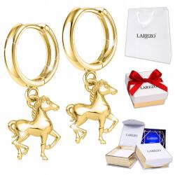 Larezo Arany fülbevaló Állat Ló Póni 925 (srebrne na biglu wiszące koła kółka 925)