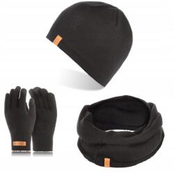 Brødrene Téli Kémény Sapka Férfi Kesztyű Szett 3az1ben Brodrene Fekete (103156-BLACK)