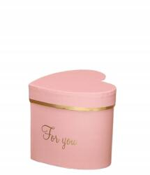  Rózsaszín szív alakú doboz For You felirattal 8cm (MYH684797f)