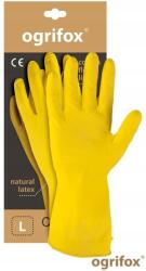 Ogrifox Gumi Munkavédelmi Kesztyű, flokkolt belső, Size XL, sárga (OX-FLOX)