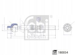 Febi Bilstein Oldalsó kormányrúd (vég nélkül) L/p (hossz: 225mm) a következő típusokhoz használható: M