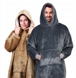  37. Meleg Takaró Pulóver Köntös kapucnival 2 az 1-ben bézs uni (8711252497761)