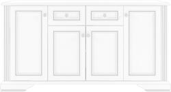 GERBOR White 009-1 komód 4d2s havas kőris/ezüst fenyő - mindigbutor