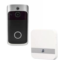 SIKS Intelligens vezeték nélküli ajtócsengő kamerával, 720P videofelbontás, ajtóhoz, kültérre, 166 fokos szög, vízállóság, WiFi kapcsolat, videó kaputelefon, telefoncsatlakozás, mozgásérzékelés, eleme (SV0