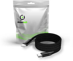 DREAMTECH Mágneses fonott kábel fekete USB-C / Lightning 20W (130955)