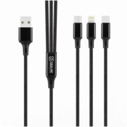 OBAL: ME 3in1 AllConnect Fast Charge USB-A/USB-C, Lightning, Micro-USB kábel 1.2m fekete (OM18CLMBL)