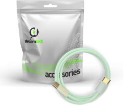 DREAMTECH PD fonott kábel zöld USB-C / USB-C 3A 60W 1M (130775)