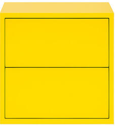 Leziter Boxie 2 fiókos fali szekrény 40x40x37 cm sárga LBX40402FSA