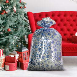  Karácsonyi ajándék tasak extra nagy fólia jégkristály 78x120 cm 59707B