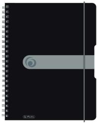 Herlitz jegyzetfüzet készlet, 2 db, A4, spirállal, 80 oldal, 80g/m2, PP borító elasztikus, 4 perforációval, PP borító gumival, négyzetrácsos, áttetsző fekete (11293073-2)