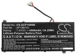 Cameron Sino li-polymer akku (7, 6v / 4500mAh, acer ap18b18j kompatibilis) fekete (CS-ACP188NB)