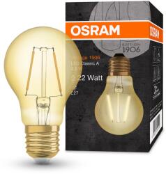 OSRAM LED izzó Osram Vintage 1906 FIL GOLD A22, E27, 2, 5W (22W), 220 lm, meleg fény (2400K)