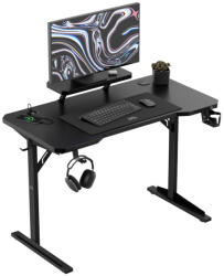 Mark Adler Íróasztal, polccal, 115x60 cm USB-töltővel, fekete (MA-LEADER-5-1-BLACK)