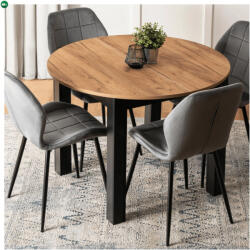  Bővíthető Étkezőasztal Kézműves Tölgy/Fekete Színben. JAMES 103-223 cm (W.JAMES/DC/CZ/S)