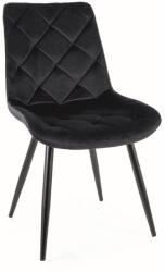 SIGNAL MEBLE Ralph Velvet étkező szék fekete láb/ fekete (Bluvel 19)