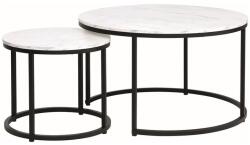 Signal Dion asztalka összeállítás fekete láb/ fehér márvány hatású asztallap