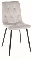 SIGNAL MEBLE Tom Velvet étkező szék fekete láb/ világos szürke (Bluvel 03)