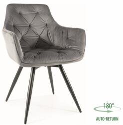 SIGNAL MEBLE Mango Velvet étkezőszék fekete láb/ szürke Bluvel 14