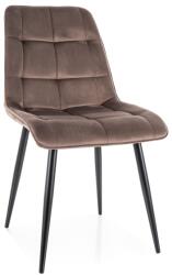 SIGNAL MEBLE Chic Velvet szék fekete láb/ cappuccino (Bluvel 38)