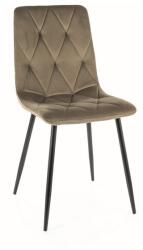 SIGNAL MEBLE Tom Velvet étkező szék fekete láb/ oliva zöld (Bluvel 77)